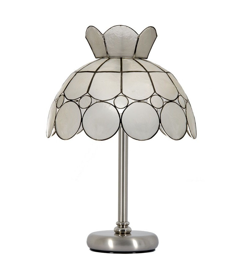 Φυσικό οστράκινο επιτραπέζιο φωτιστικό τύπου Tiffany