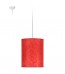 Κόκκινο Κρεμαστό Φωτιστικό Κυλινδρικό από Ριζόχαρτο Δ-22cm Υ-28cm