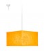 Κίτρινο Κρεμαστό Φωτιστικό Τετράγωνο Αμπαζούρ από Ριζόχαρτο 35x35x20